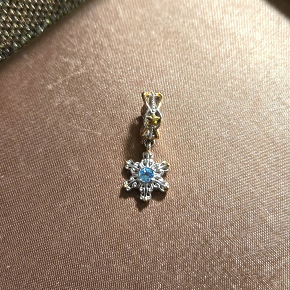 Gems En Vogue Snowflake Two-Tone Dangle Charm